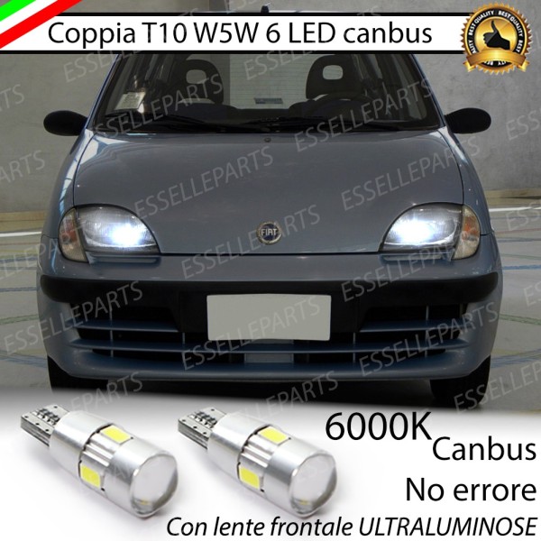 Luci posizione T10 W5W 6 LED Canbus FIAT SEICENTO