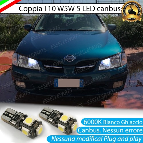 Luci posizione T10 W5W 5 LED canbus 6000K Nissan Almera MK2