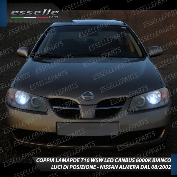 Luci posizione T10 W5W 5 LED canbus 6000K Nissan Almera 2 Dal 08-2002