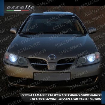 Luci posizione T10 W5W 5 LED canbus 6000K Nissan Almera 2 Dal 08-2002