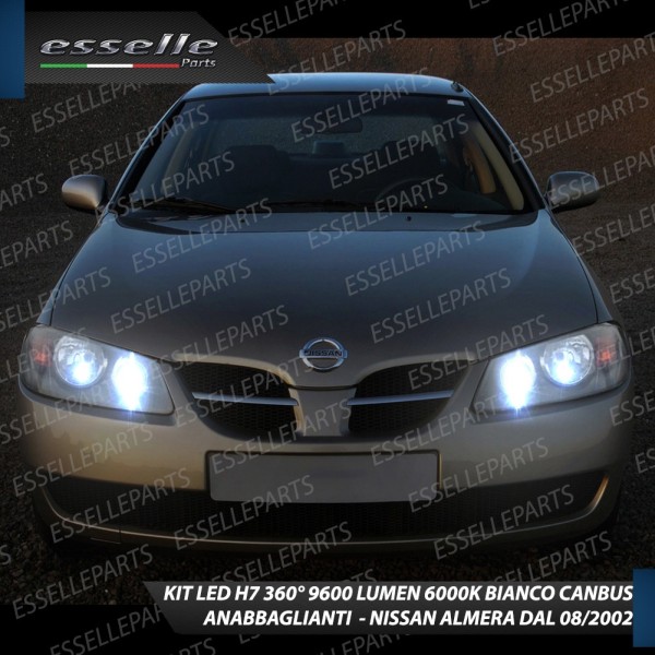 Kit Full LED H7 9600 Lumen 6000K bianco Anabbaglianti NISSAN ALMERA DAL 08-2002