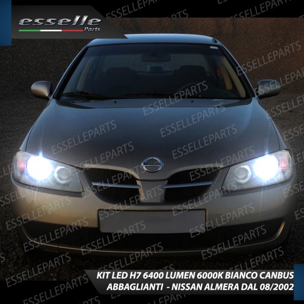 Kit Full LED H7 6400 Lumen 6000K bianco Abbaglianti NISSAN ALMERA MK2 DAL 08-2002