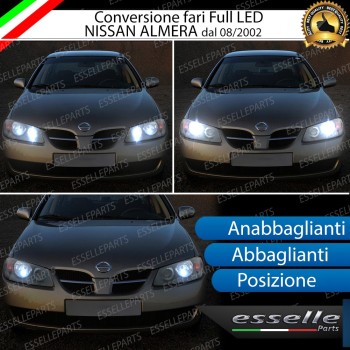 Conversione Fari Full LED 6000K bianco Nissan Almera Mk2 Dal 08-2002