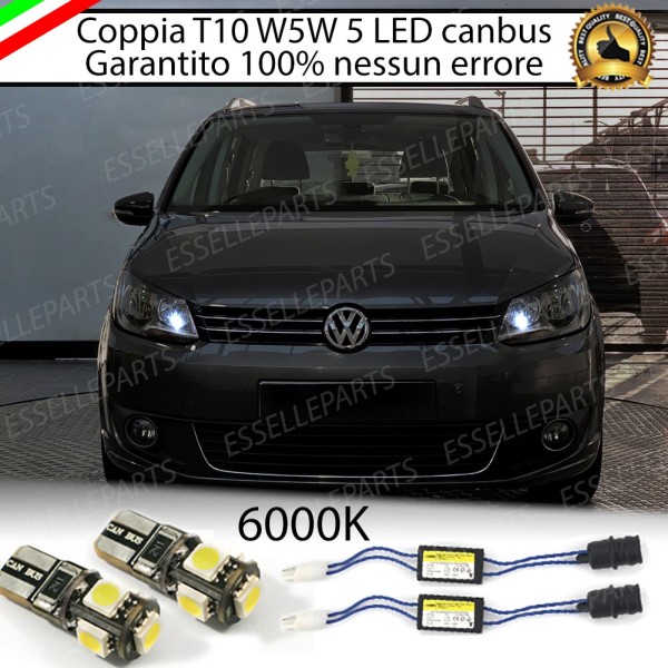 Coppia Luci Posizione 5 LED Per Volkswagen Touran V3 Canbus 6000K Luce Bianca