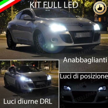 Conversione Fari Full LED 6000K bianco RENAULT MEGANE 3 con fari a parabola