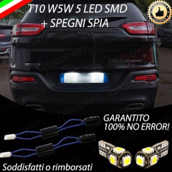 Coppia Luci Targa 5 LED Per Jeep Cherokee KL Canbus 6000K Bianco Ghiaccio
