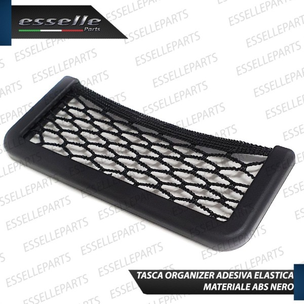 Tasca Portaoggetti adesiva con rete per interni Auto - LARGE
