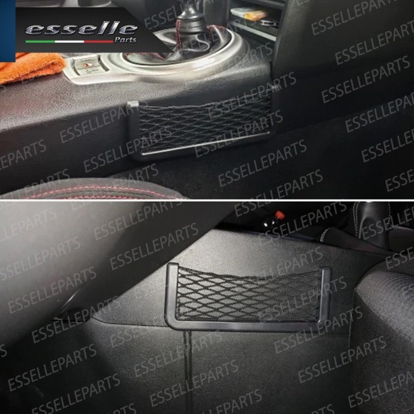 Tasca Portaoggetti adesiva con rete per interni Auto - LARGE