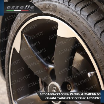 Set 4 Tappi Coprivalvola Argentati in alluminio per SSangYong Korando III