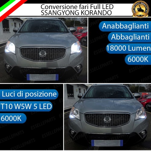 Conversione Fari Full LED 6000K bianco SSangYong Korando mk3