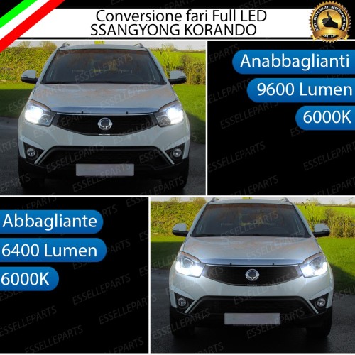 Conversione Fari Full LED 6000K bianco SSANGYONG Korando mk3 DAL 2013