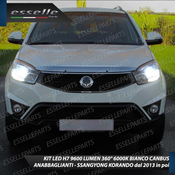 Conversione Fari Full LED 6000K bianco SSANGYONG Korando mk3 DAL 2013