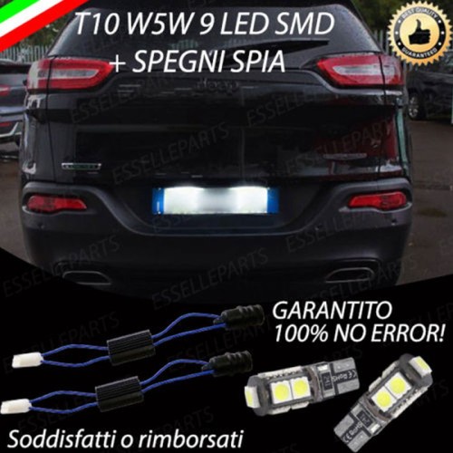 Coppia Luci Targa 9 LED Per Jeep Cherokee KL Canbus 6000K Bianco Ghiaccio