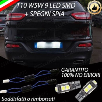 Coppia Luci Targa 9 LED Per Jeep Cherokee KL Canbus 6000K Bianco Ghiaccio