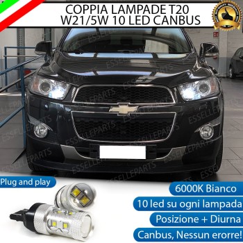 Luci di Posizione/Diurne 10 LED T20 6000K Bianco Canbus Chevrolet Captiva Restyling Luci di Posizione/Diurne 10 LED T20 6000K Bianco Canbus Chevrolet Captiva Restyling