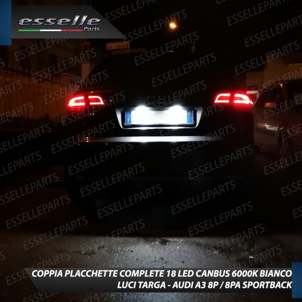 Conversione LED Luci diurne DRL + Placchette LED Targa Audi A3 8P restyling