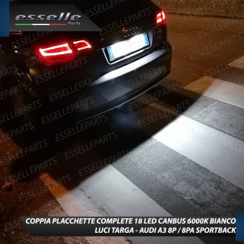 Conversione LED Luci diurne DRL + Placchette LED Targa Audi A3 8P restyling
