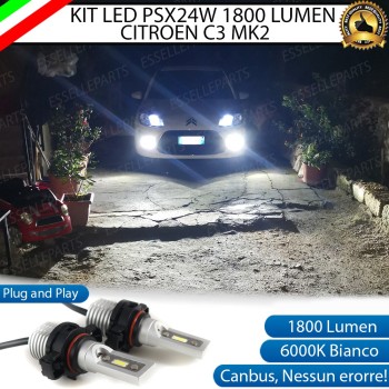 Led Canbus PSX24W Luce Bianca No Error fendinebbia CITROEN C3 II