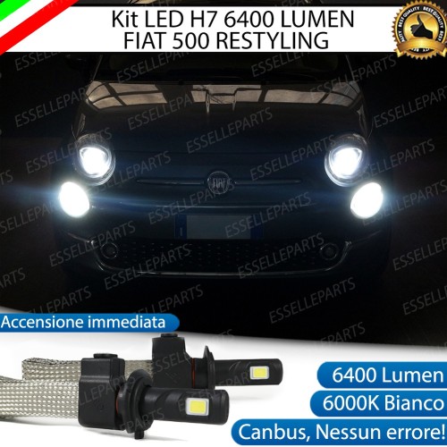 Kit Full LED H7 6400 Lumen 6000K Abbaglianti FIAT 500 RESTYLING con fari lenticolari