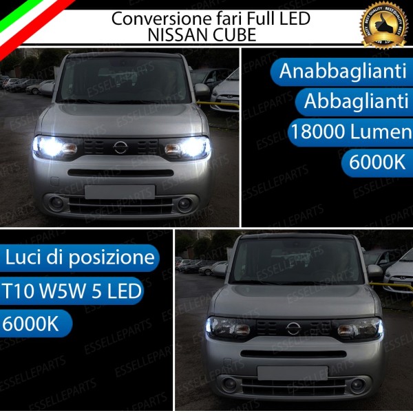 Lampade a LED H4 + T10 per NISSAN CUBE Luce Bianca No Error