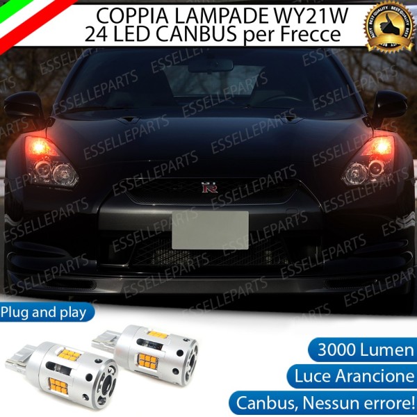 Frecce a LED per Nissan GTR R35 Lampade T20 Arancione Canbus