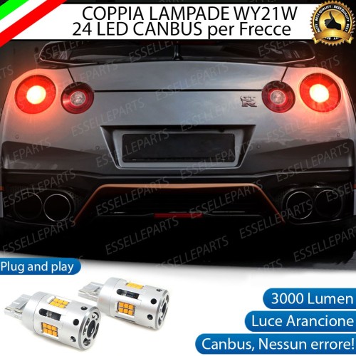 Frecce LED per Nissan GTR R35 Lampade T20 Arancione Canbus