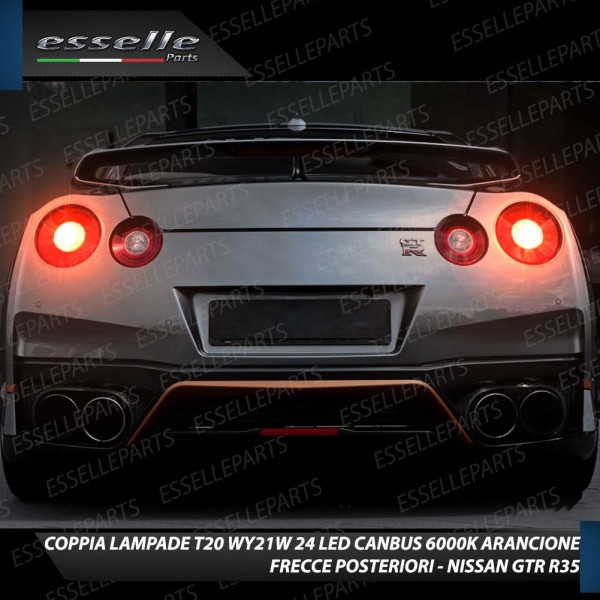 Frecce LED per Nissan GTR R35 Lampade T20 Arancione Canbus