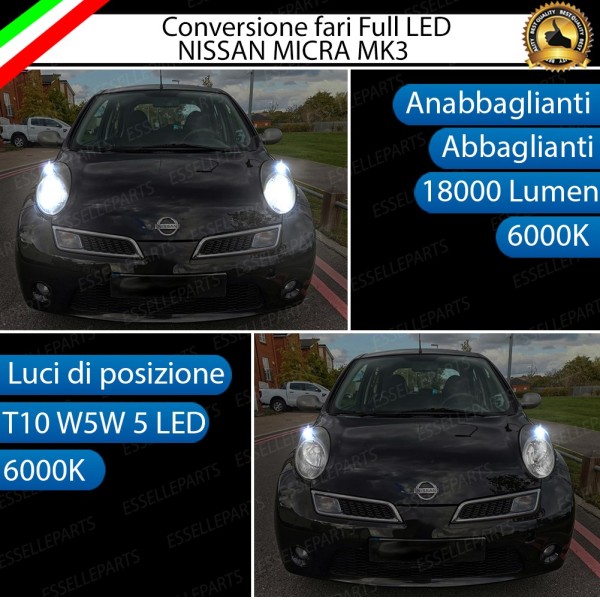 Conversione Fari Full LED NISSAN MICRA III