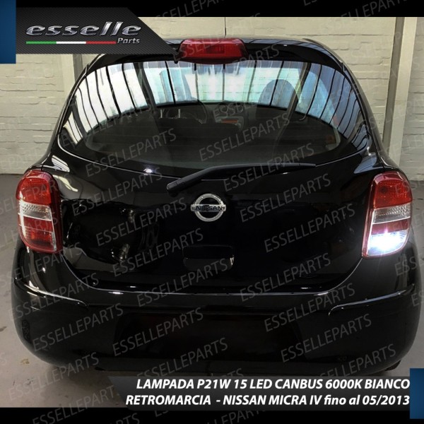 Lampada LED Retromarcia 15 LED Canbus 6000K con lente Nissan Micra mk4 Fino al 05-2013