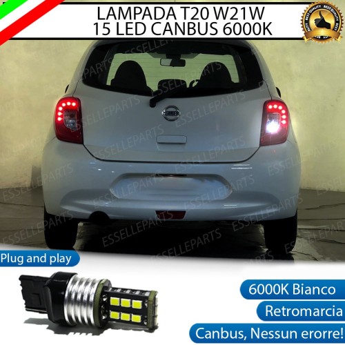 Lampada Retromarcia 15 LED T20 6000K Canbus NISSAN MICRA MK4 dal 06/2013