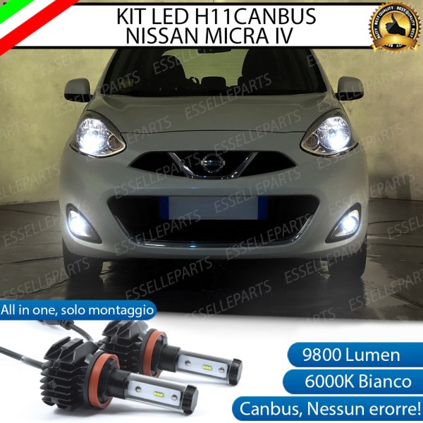 Kit Full LED Fendinebbia H11 9800 Lumen 6000K bianco per NISSAN MICRA MK4