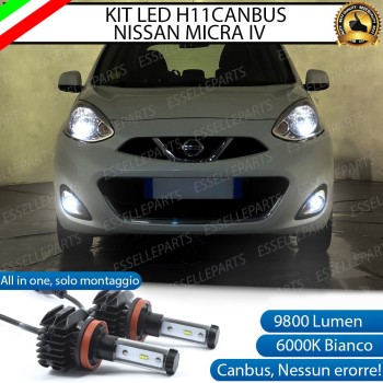 Kit Full LED Fendinebbia H11 9800 Lumen 6000K bianco per NISSAN MICRA MK4
