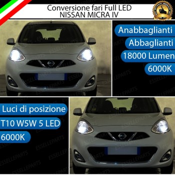 Conversione Fari Full LED 18000LM + 330LM Nissan Micra 4