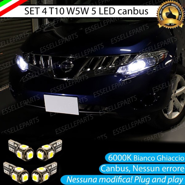 Luci posizione T10 W5W 5 LED Canbus Nissan Murano II