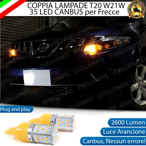 Coppia Lampade T20 WY21W 35 LED CANBUS PER FRECCE DIREZIONALI Anteriori PER NISSAN MURANO II