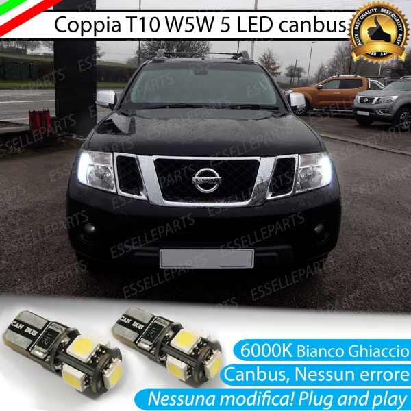Luci posizione T10 W5W 5 LED Canbus Nissan Navara D40