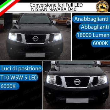 Lampade a LED H4 + T10 per NISSAN NAVARA D40 Luce Bianca