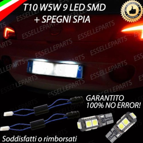 Coppia Luci Targa 9 LED Per Opel Adam Canbus 6000K Bianco Ghiaccio No Error