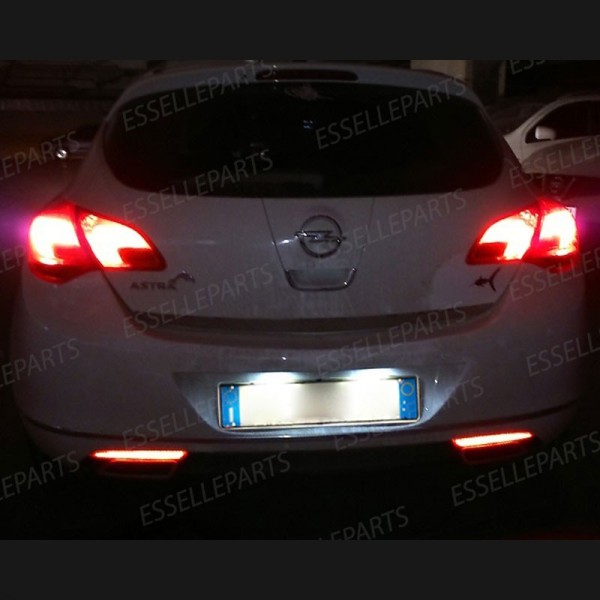 Coppia Luci Targa 9 LED Per Opel Astra J Canbus 6000K Bianco Ghiaccio No Error