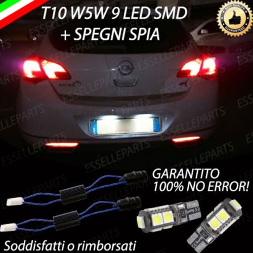 Coppia Luci Targa 9 LED Per Opel Astra J Canbus 6000K Bianco Ghiaccio No Error