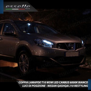 Coppia Lampade T10 W5W LED canbus con lente frontale per luci di posizione per Nissan Qashqai I