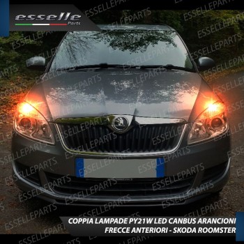 Coppia Frecce Anteriori PY21W 35 LED Canbus Skoda Roomster