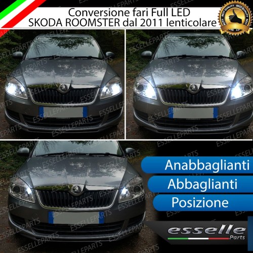 Conversione Fari Full LED 6000K bianco SKODA ROOMSTER con fari lenticolari