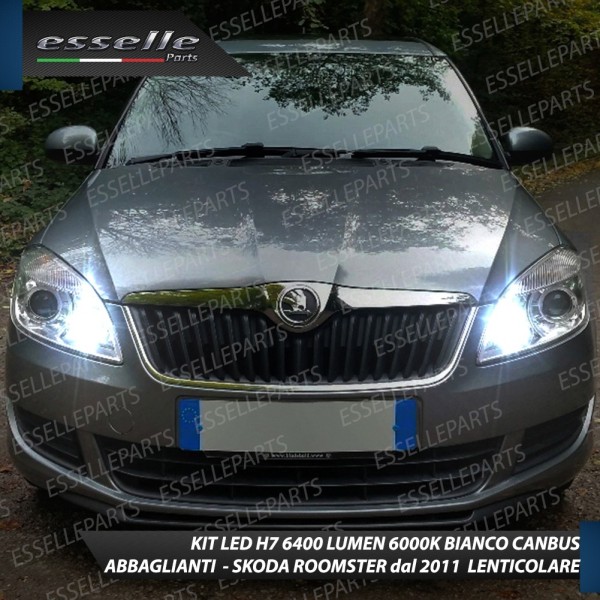 Conversione Fari Full LED 6000K bianco SKODA ROOMSTER con fari lenticolari