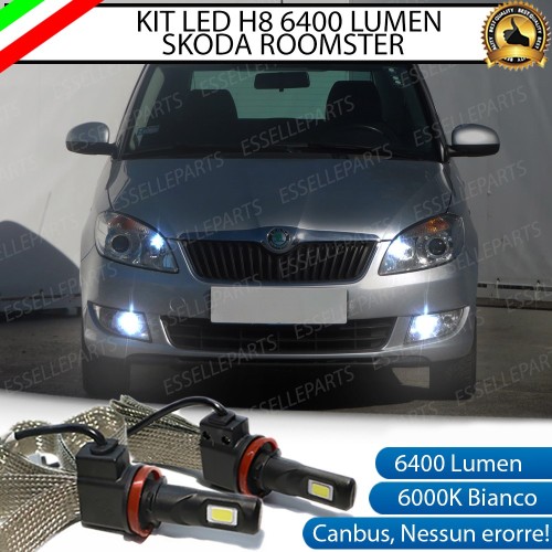 Kit Full LED H8 Fendinebbia 6400 Lumen 6000K SKODA ROOMSTER con allestimento standard
