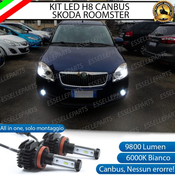 Kit Full LED H8 Fendinebbia 9800 Lumen 6000K SKODA ROOMSTER con allestimento standard
