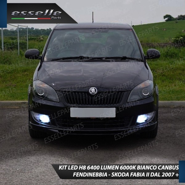 Kit Full LED H8 Fendinebbia 6400 Lumen 6000K bianco SKODA Fabia 2 Dal 2011