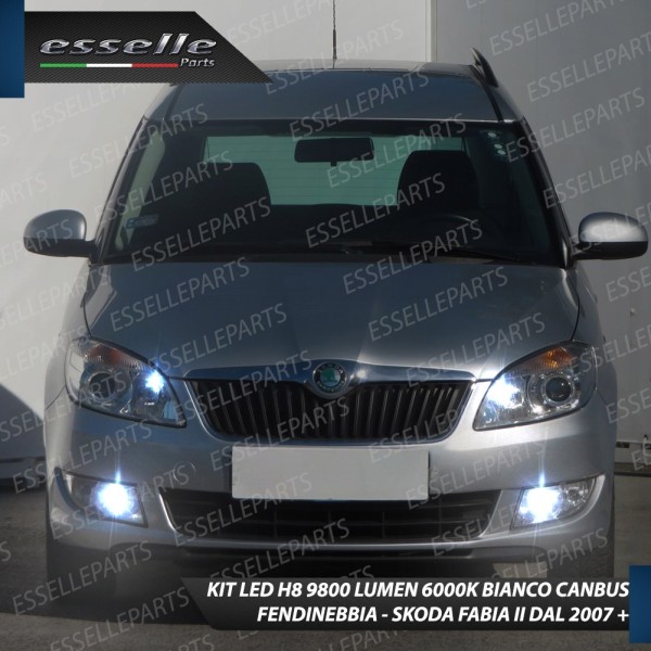Kit Full LED H8 9800 Lumen 6000K bianco Fendinebbia per Skoda Fabia 2 Dal 2011