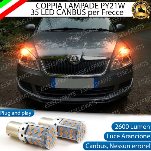 Coppia Frecce Anteriori PY21W 35 LED Canbus Skoda Fabia 2