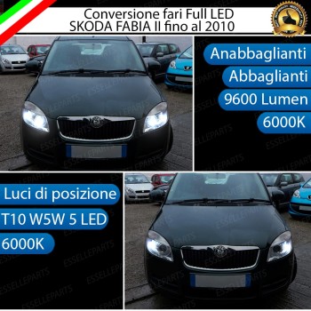 Conversione Fari a LED 6000K per SKODA ROOMSTER con fari lenticolari